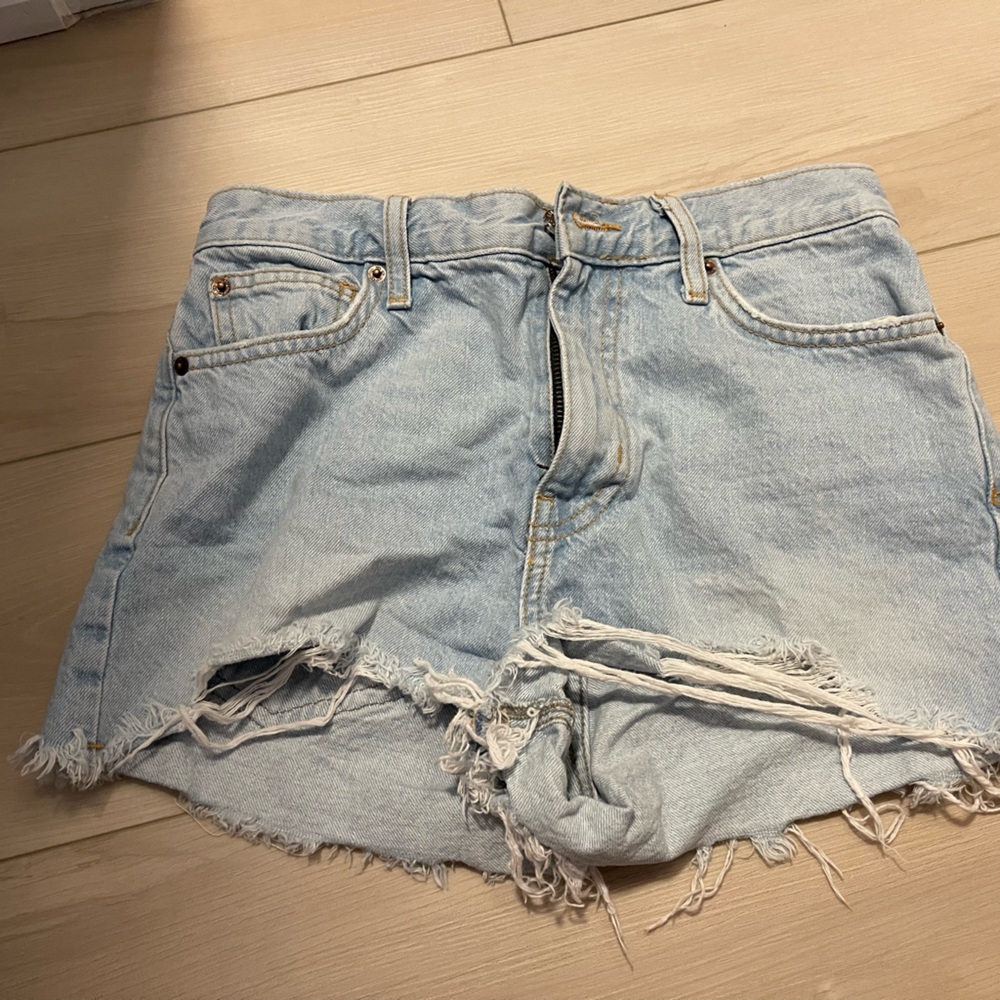 BDG Light Blue Denim Cutoff Shorts